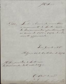 Orçamento para o anos 1872-1873 aprovado pelo Governador do Distrito de Viana do Castelo