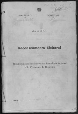 Recenseamento eleitoral, recenseamento dos eleitores da Assembleia Nacional e Presidente da República.
