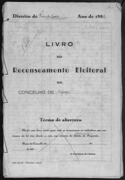 Livro do recenseamento eleitoral no concelho de Melgaço.
